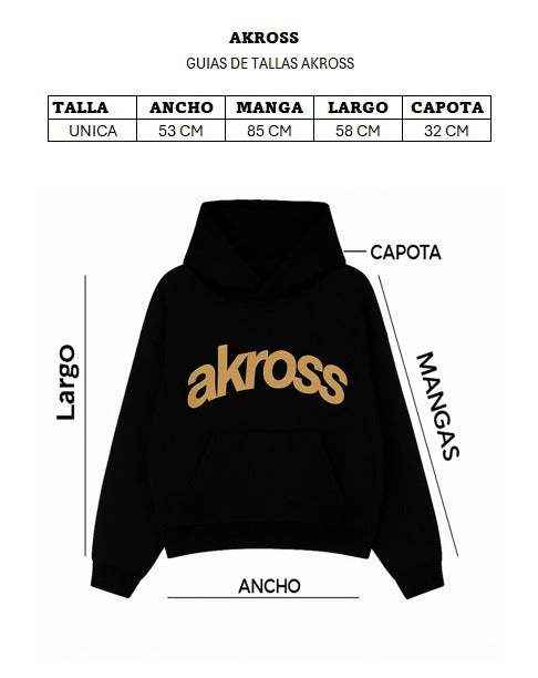 HOODIE AKROSS NEGRO/DORADO
