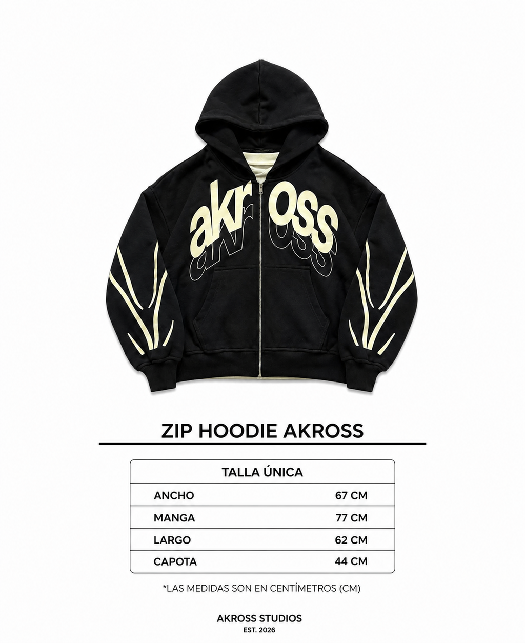 ZIP HOODIE NEGRA