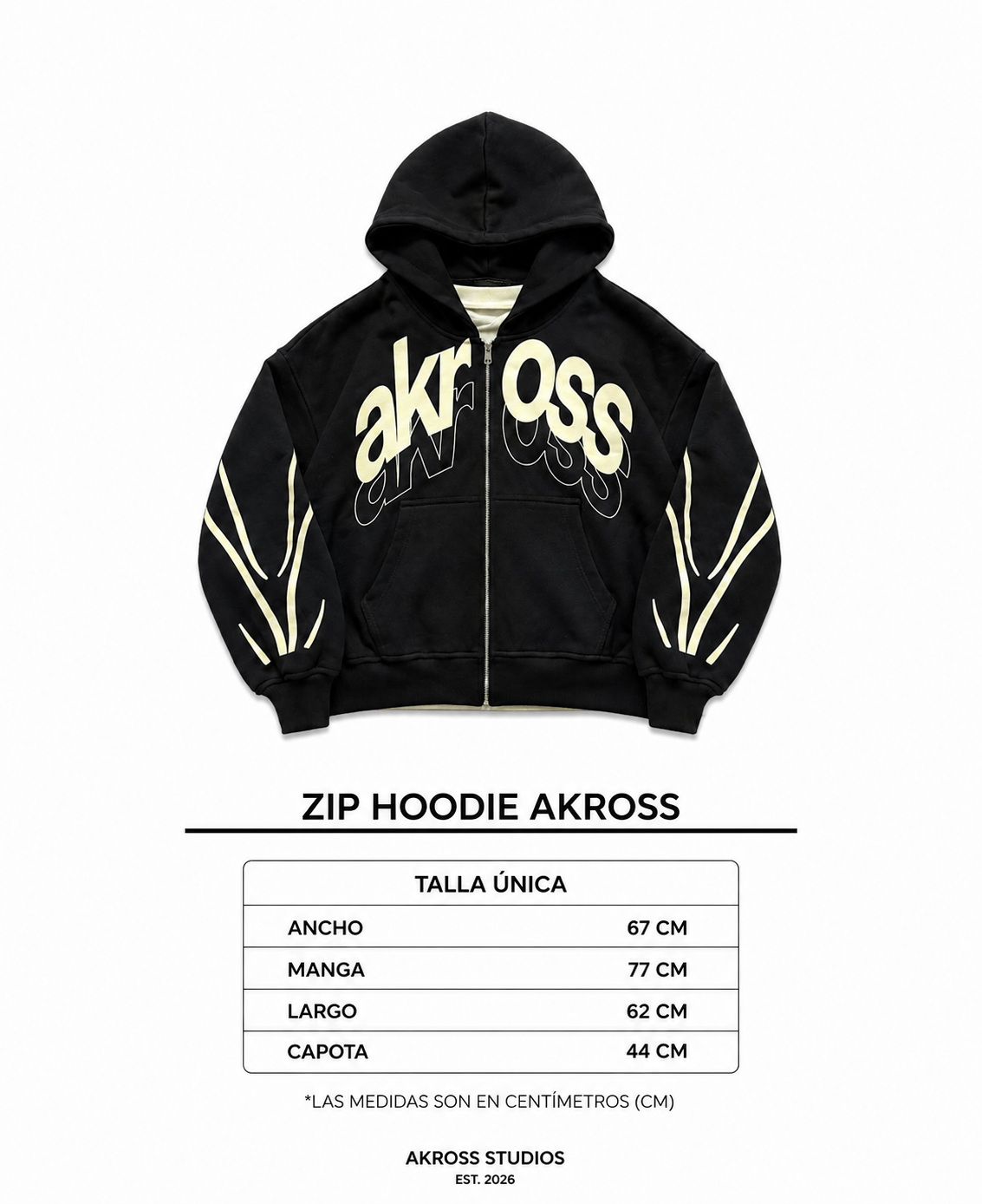 ZIP HOODIE NEGRA