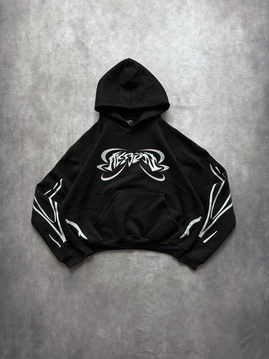 HOODIE “RETRO” NEGRO/ BLANCO