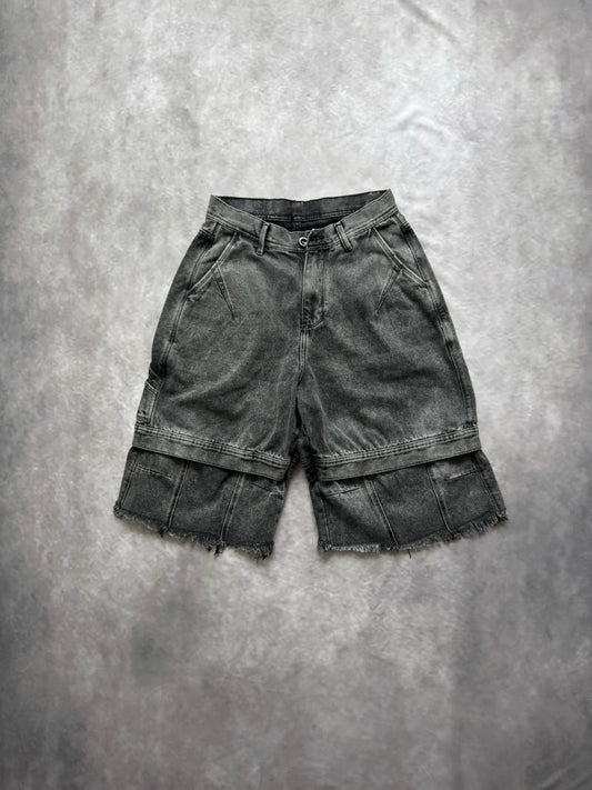 BERMUDA CURVÉ BLACK GRIS