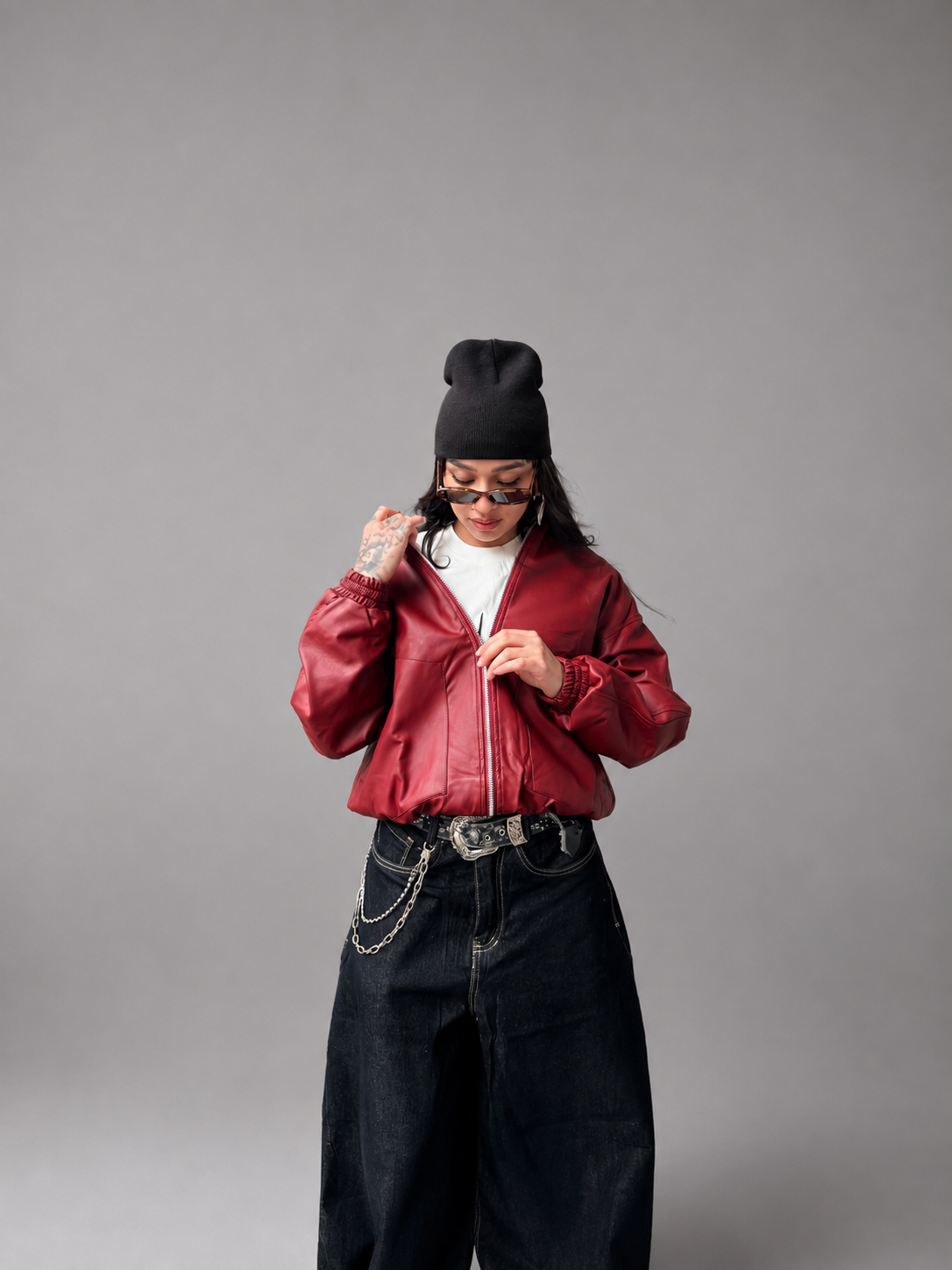 CHAQUETA PILOTO CEREZA