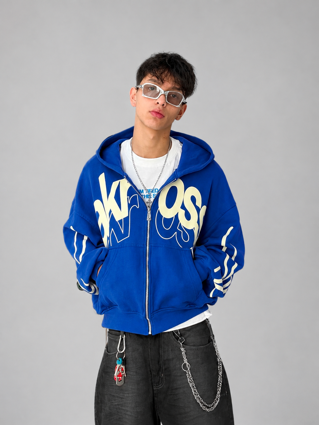 ZIP HOODIE AZUL REY