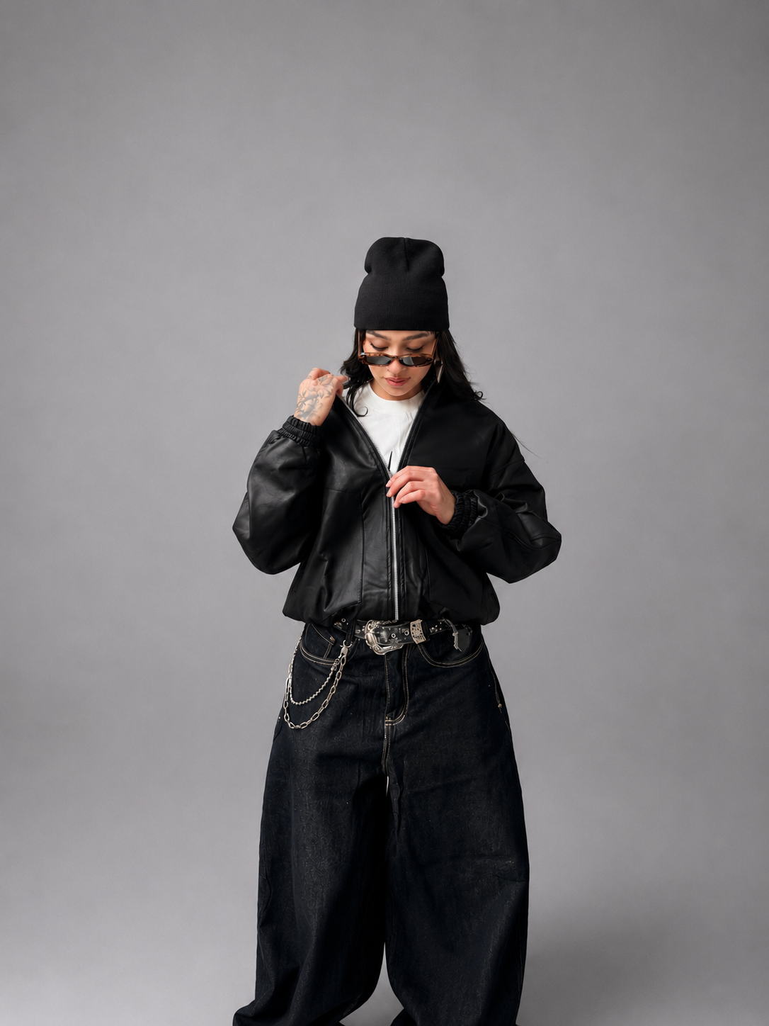 CHAQUETA PILOTO NEGRA