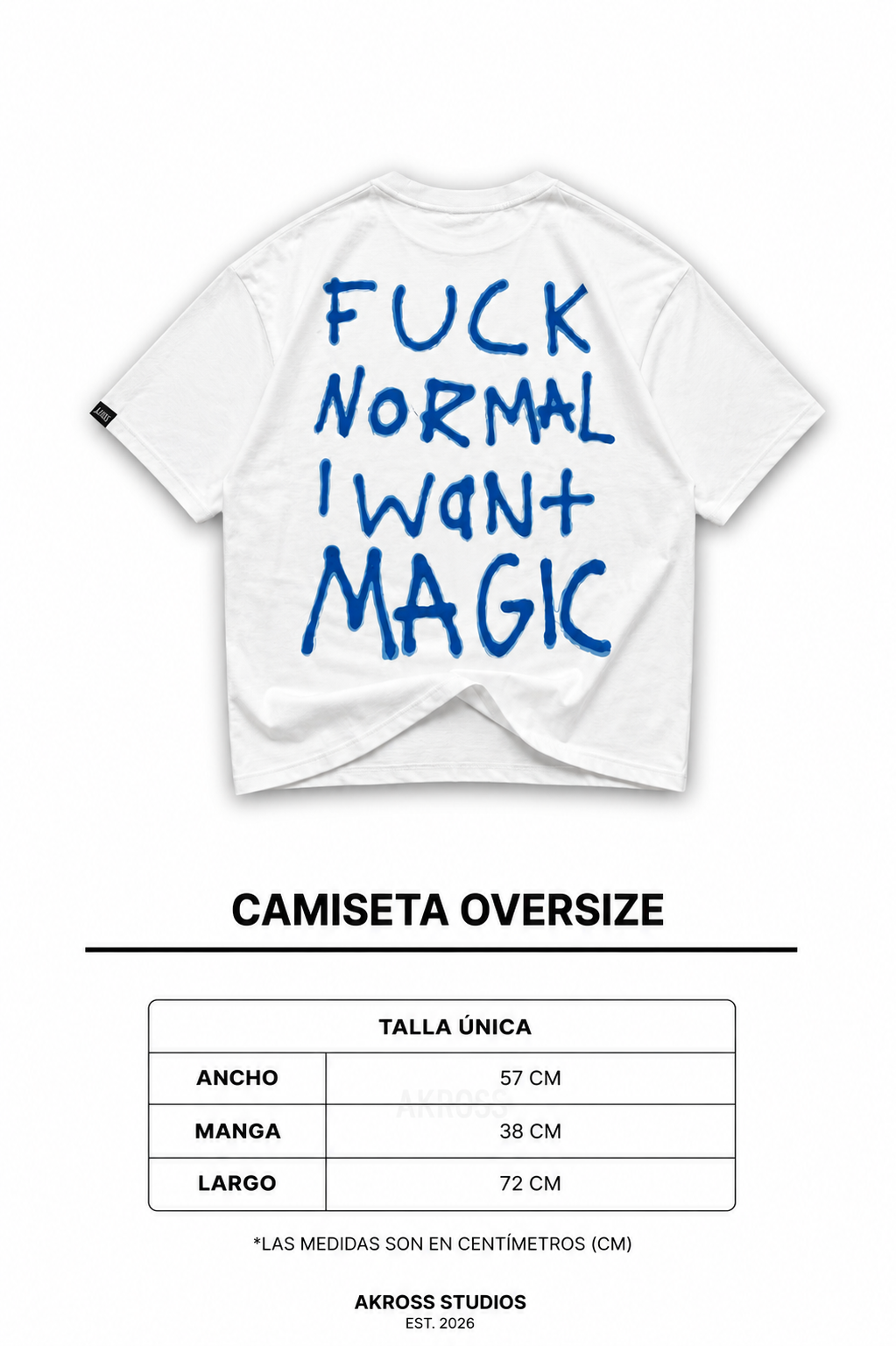 CAMISETA OVERSIZE BLANCA FUCK