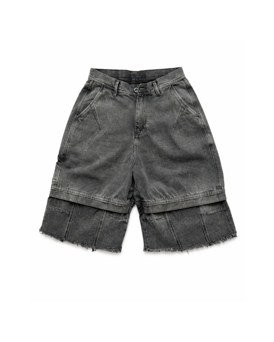 BERMUDA CURVÉ BLACK GRIS