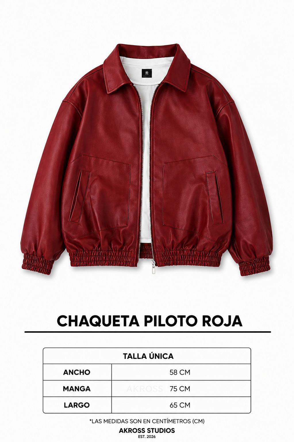 CHAQUETA PILOTO CEREZA