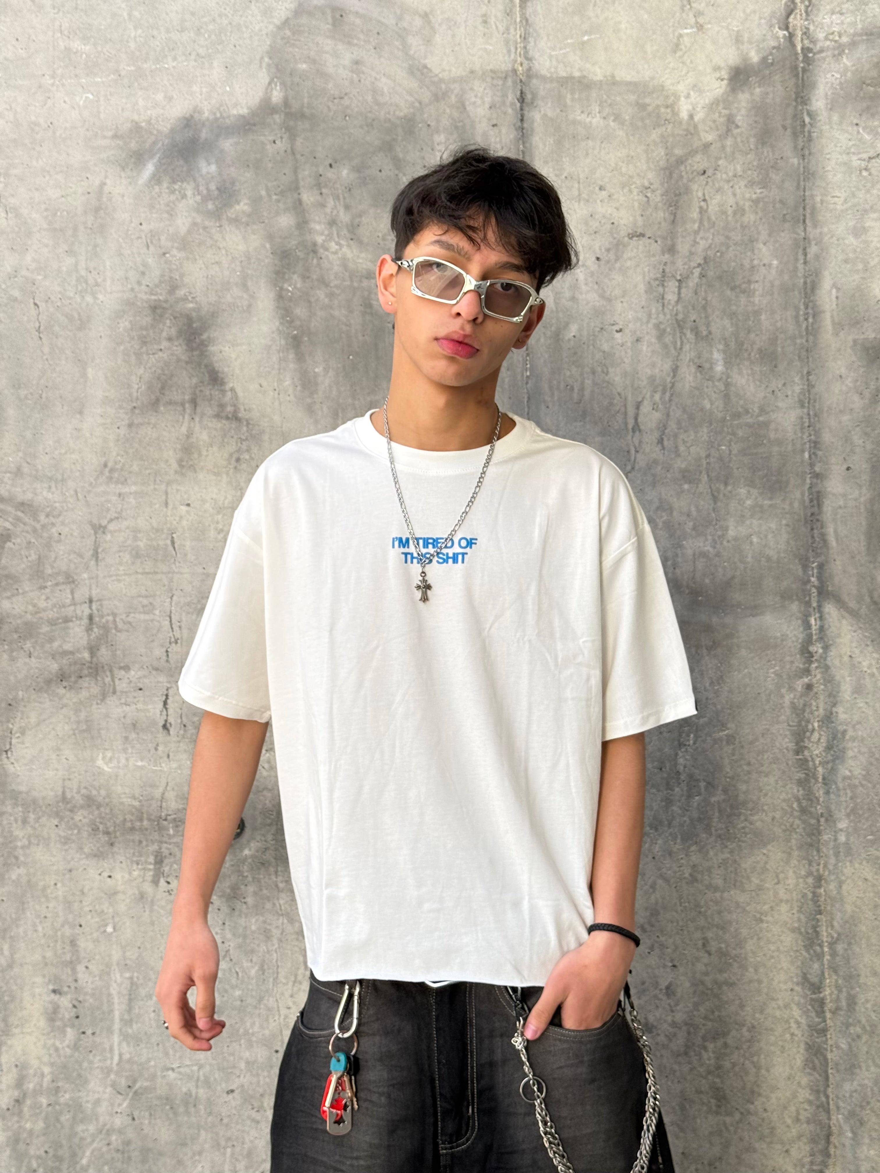 CAMISETA OVERSIZE BLANCA FUCK