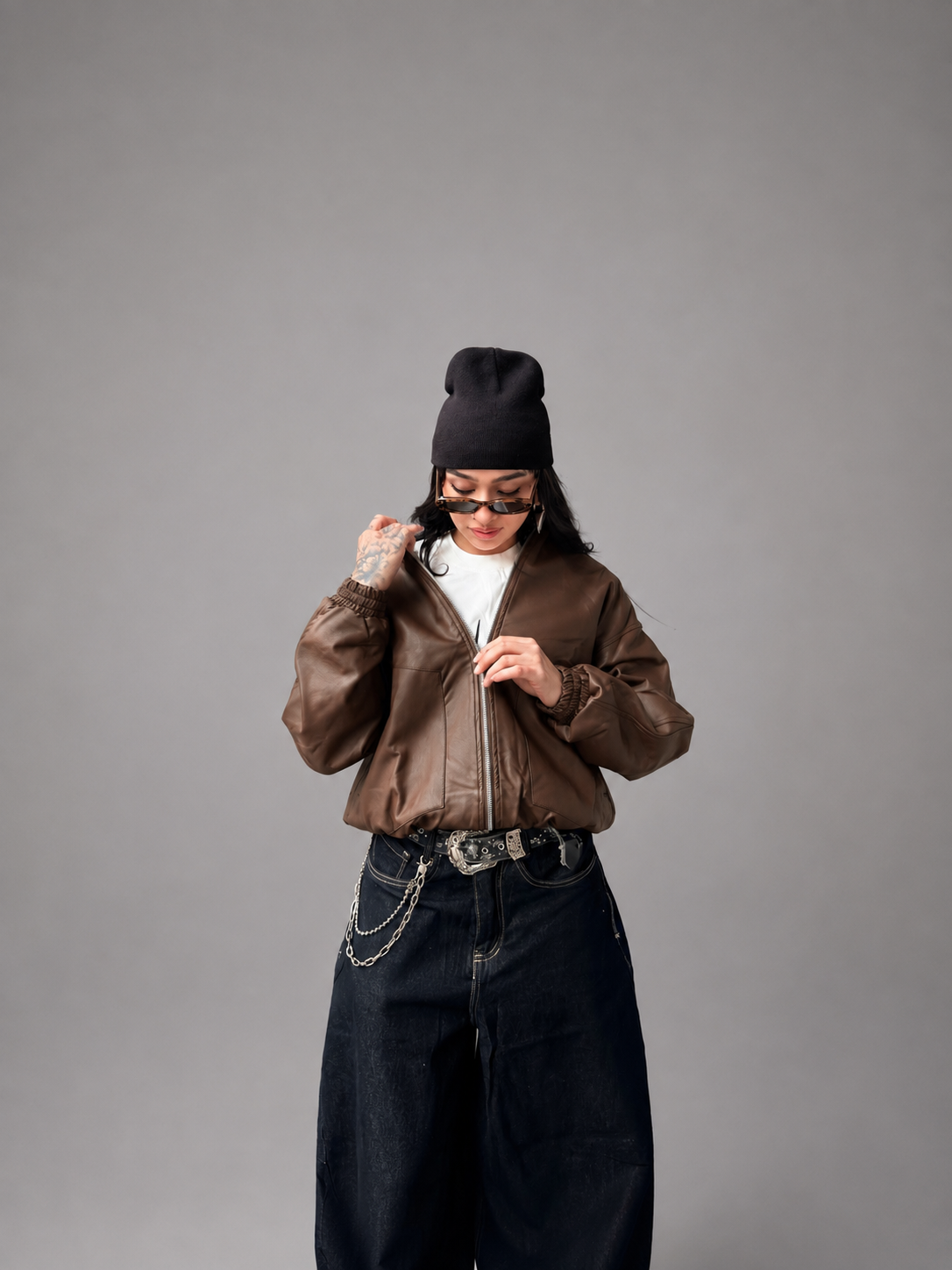 CHAQUETA PILOTO CAFÉ