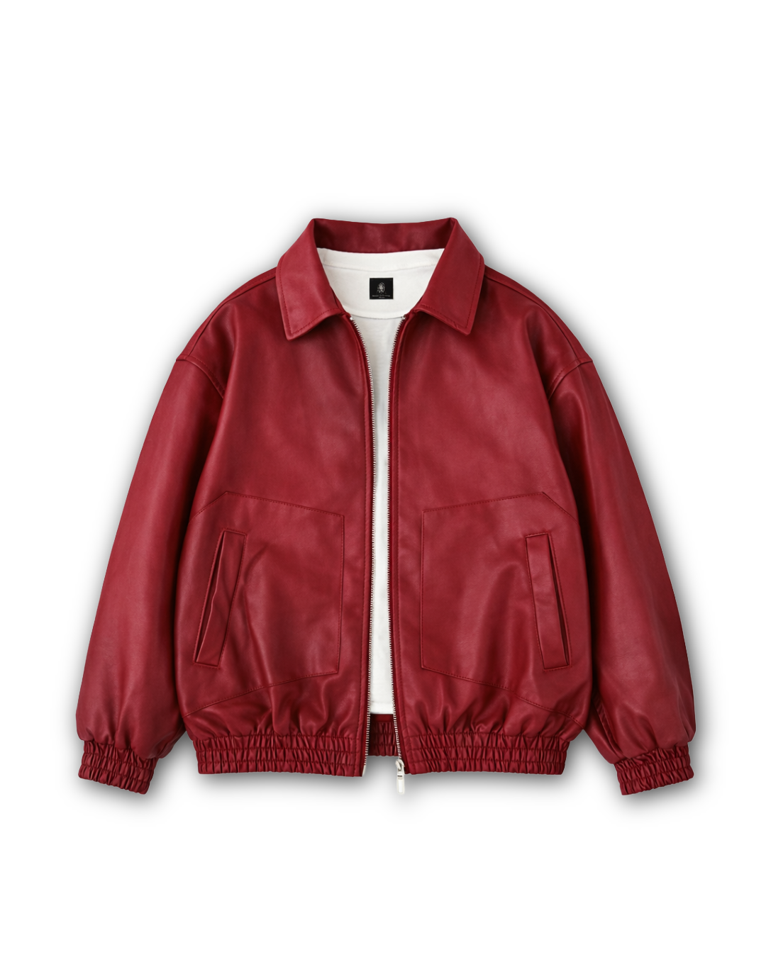 CHAQUETA PILOTO CUERINA CEREZA